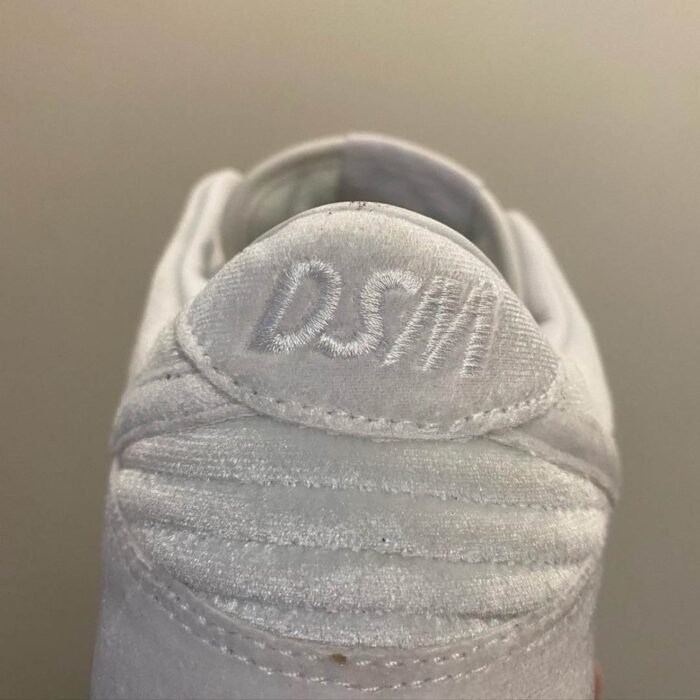 NIKE DUNK LOW DOVER STREET MARKET TRIPLE WHITE VELVET DH2686 100 - Image 8