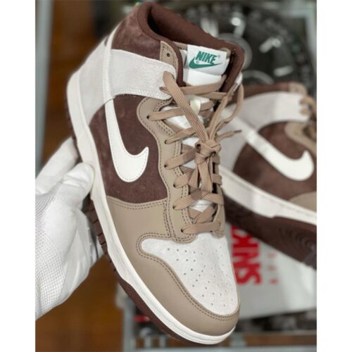 NIKE DUNK HIGH LIGHT CHOCOLATE SAIL KHAKI DH5348 100 - Image 9