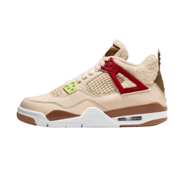 NIKE AIR JORDAN 4 RETRO GS WILD THINGS PEARL WHITE DARK DRIFTWOOD GYM RED DH0572 264 - Image 2