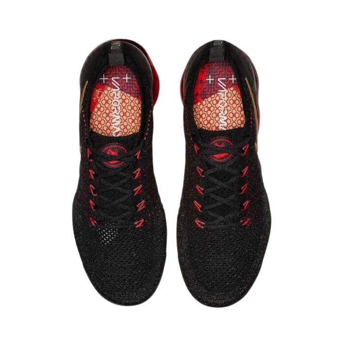 NIKE VAPORMAX LUNAR NEW YEAR BLACK METALLIC GOLD UNIVERSITY RED BQ7036 001 - Image 3