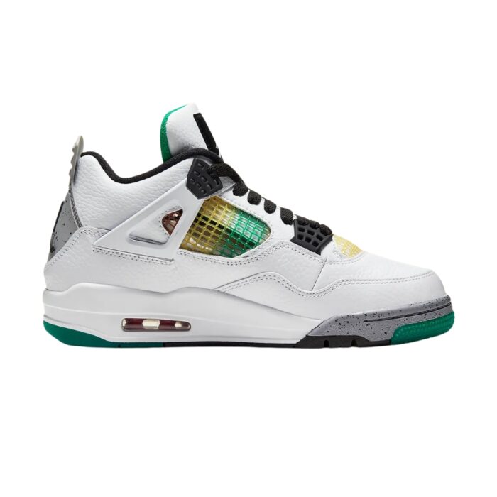 NIKE AIR JORDAN 4 RETRO LUCID GREEN RASTA WHITE UNIVERSITY RED BLACK AQ9129 100 - Image 3