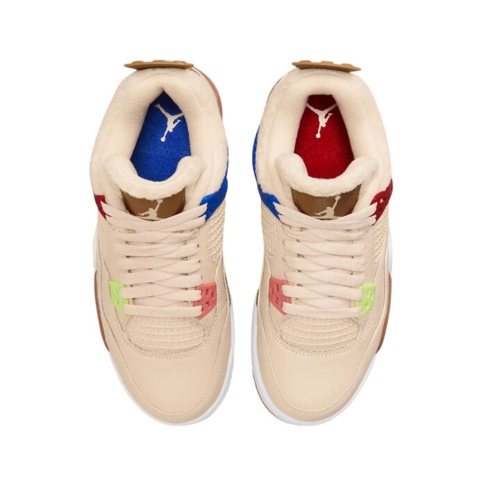 NIKE AIR JORDAN 4 RETRO GS WILD THINGS PEARL WHITE DARK DRIFTWOOD GYM RED DH0572 264 - Image 4