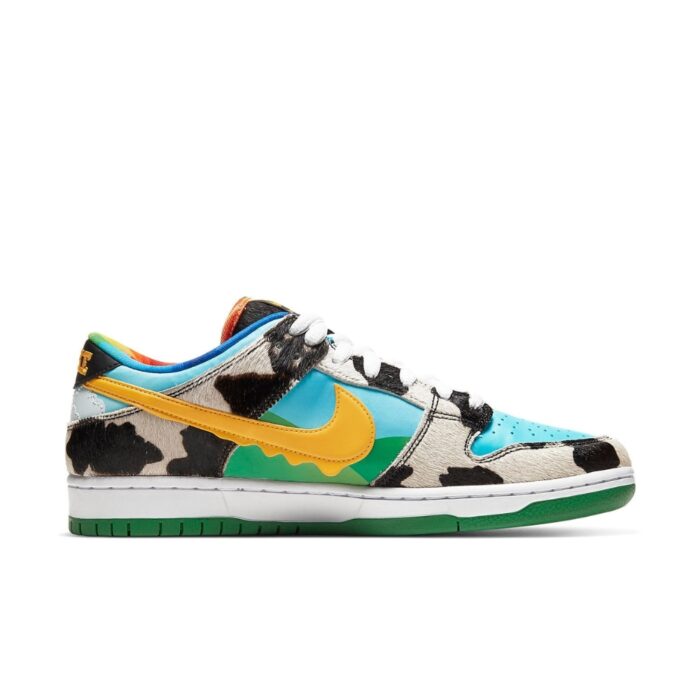 NIKE SB DUNK LOW BEN & JERRY'S CHUNKY DUNKY WHITE LAGOON PULSE BLACK UNIVERSITY GOLD CU3244 100 - Image 2