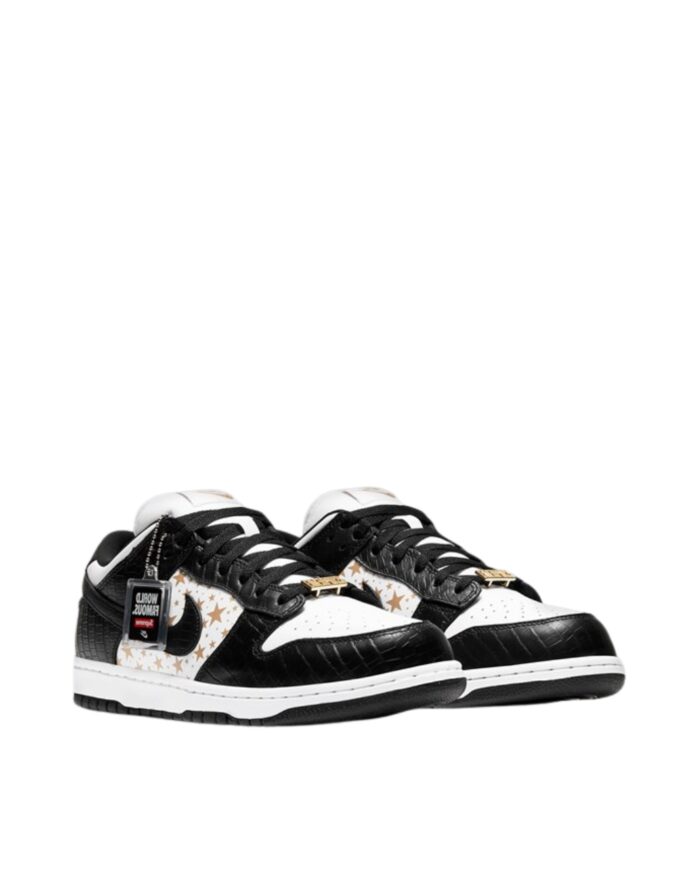 NIKE SB DUNK LOW STARS BLACK X SUPREME BLACK WHITE GOLD DH3228 102