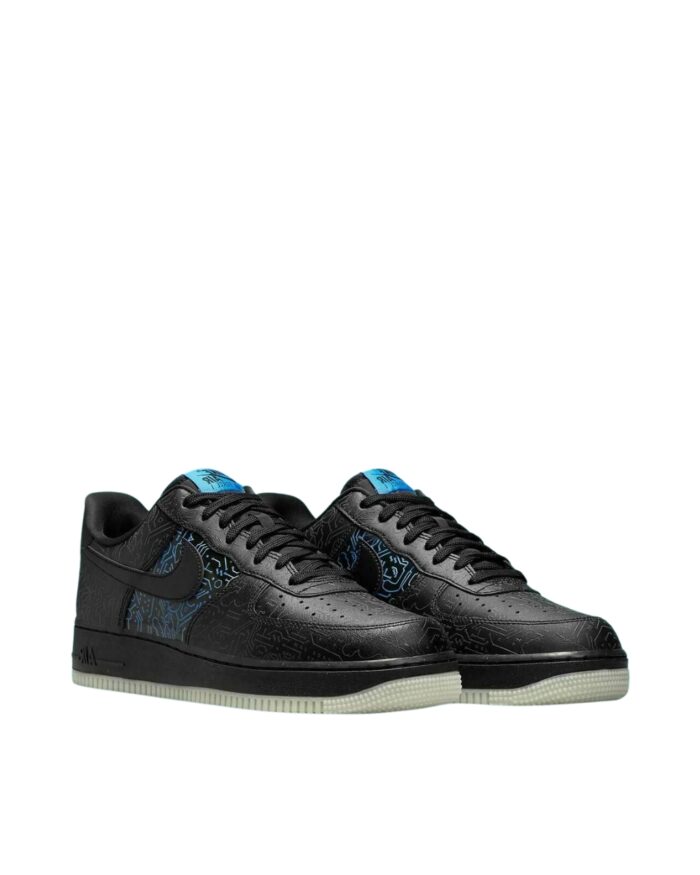 NIKE AIR FORCE 1 LOW COMPUTER CHIP SPACE JAM BLACK LIGHT BLUE DH5354 001