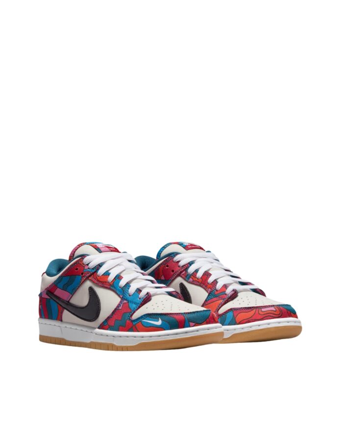 NIKE SB DUNK LOW X PARRA ABSTRACT ART FIRE PINK GYM RED MOCHA DH7695 100
