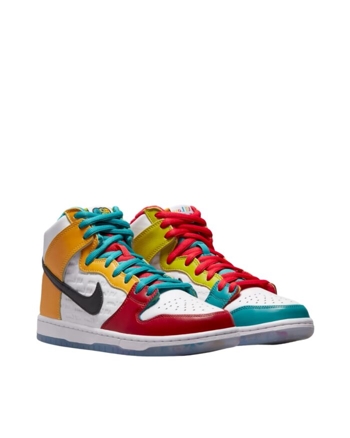 NIKE SB DUNK HIGH X FROSKATE WHITE METALLIC GOLD UNIVERSITY RED DH7778 100