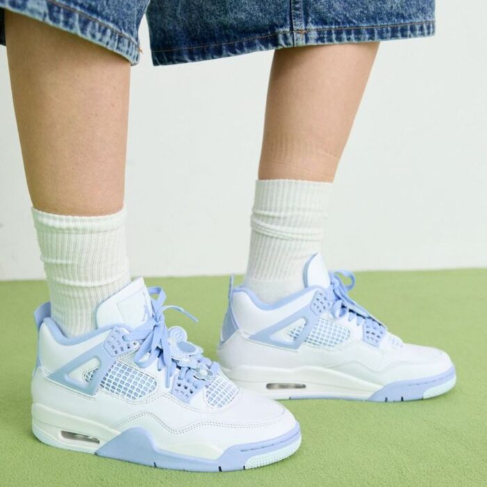 NIKE AIR JORDAN 4 FORGET ME NOT WHITE BLUE TINT OIL GREEN ALUMINUM HV0823 100 - Image 8