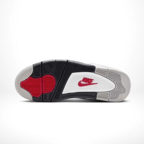 Bottom view of the Air Jordan 4 White Cement 2025