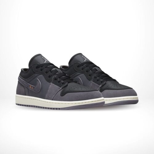 Angled front view of a full pair of Air Jordan 1