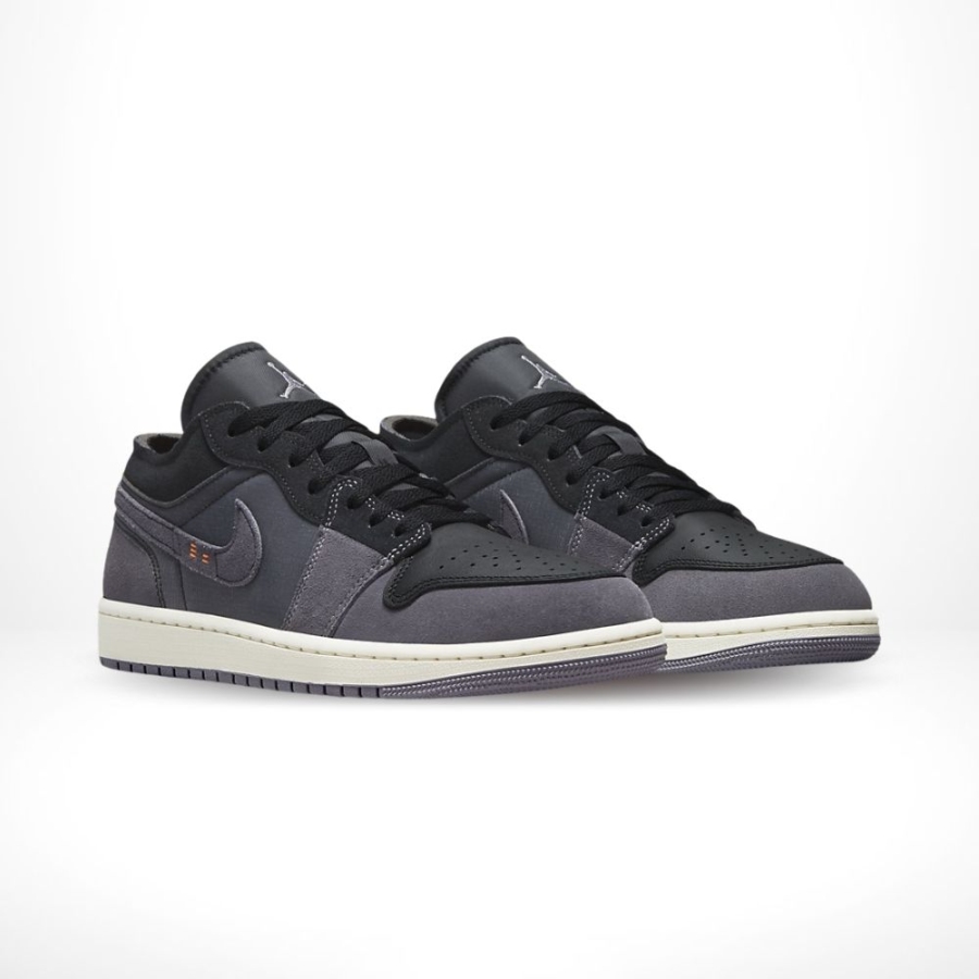 Angled front view of a full pair of Air Jordan 1