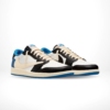 Angled front view of a full pair of Air Jordan 1