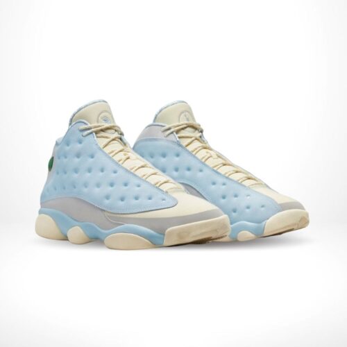Angled front view of a full pair of Air Jordan 13