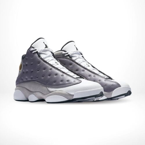 Angled front view of a full pair of Air Jordan 13