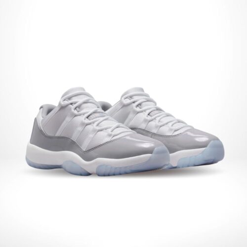 Angled front view of a full pair of Air Jordan 11
