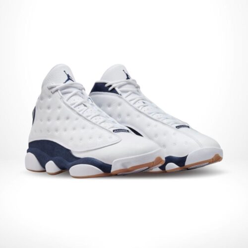 Angled front view of a full pair of Air Jordan 13