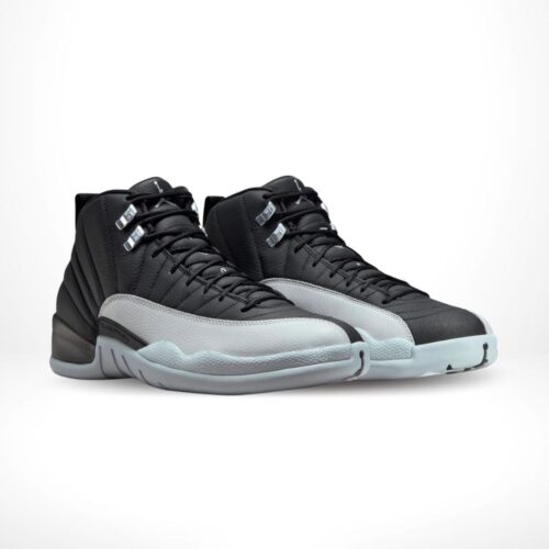 Angled front view of a full pair of Air Jordan 12