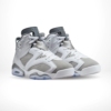 Angled front view of a full pair of Air Jordan 6