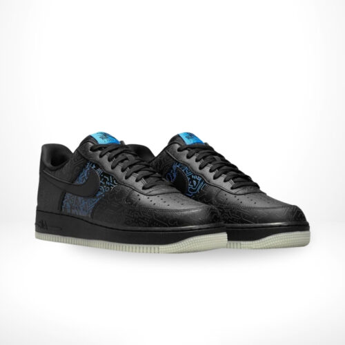 Angled front view of a full pair of Air Force 1