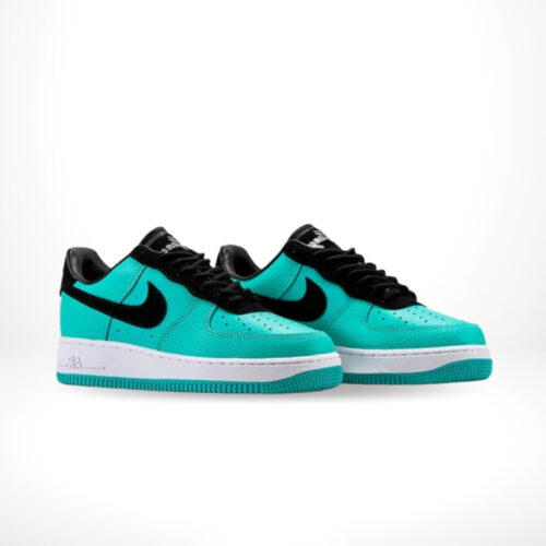 Angled front view of a full pair of Air Force 1