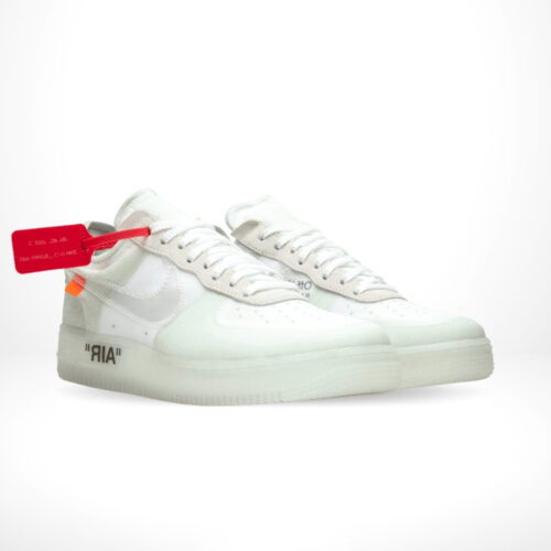 Angled front view of a full pair of Air Force 1