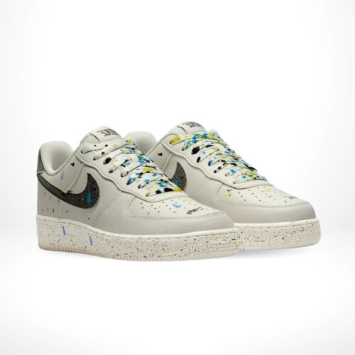 Angled front view of a full pair of Air Force 1