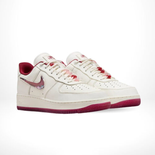Angled front view of a full pair of Air Force 1