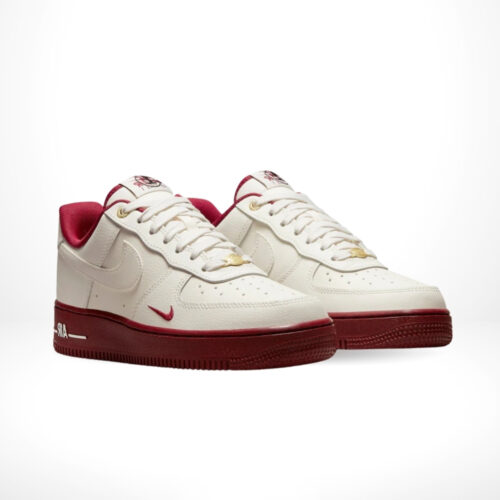 Angled front view of a full pair of Air Force 1