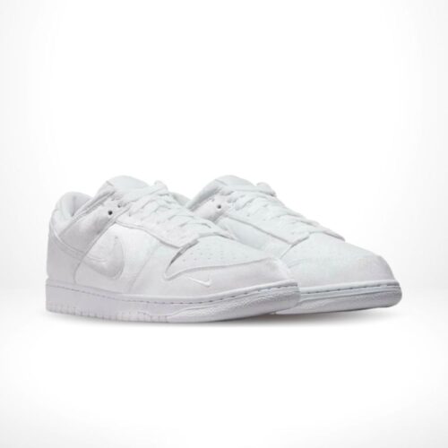Angled front view of a full pair of Nike Dunk Low