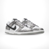 Angled front view of a full pair of Nike Dunk Low