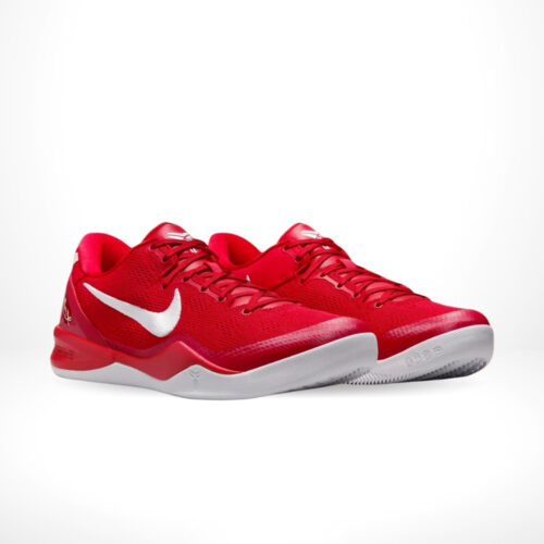 Angled front view of a full pair of Nike Kobe