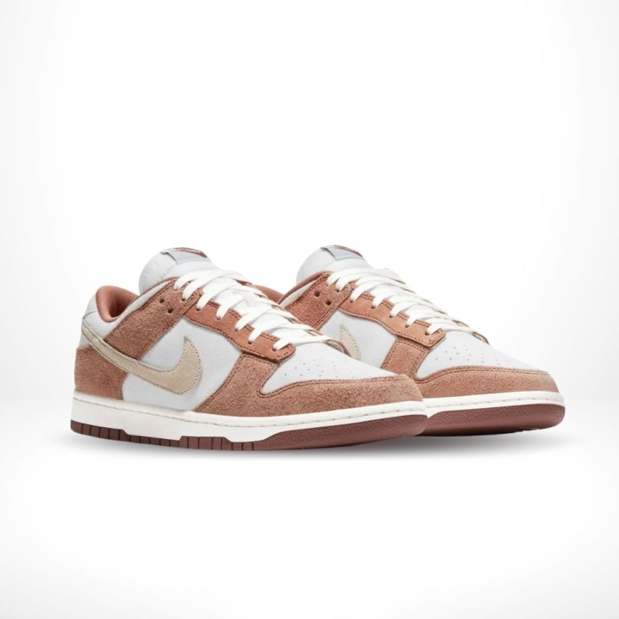 Angled front view of a full pair of Nike Dunk Low