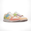 Angled front view of a full pair of Nike Dunk Low