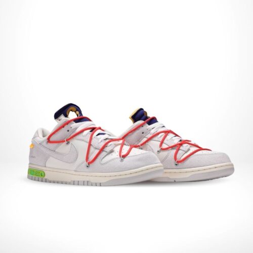 Angled front view of a full pair of Nike Dunk Low