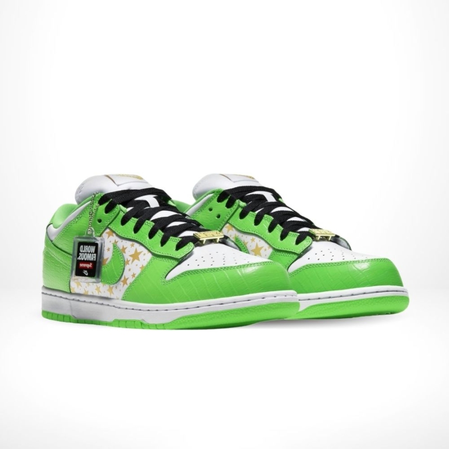 Nike SB Dunk Low X Superme White Green - Image 2