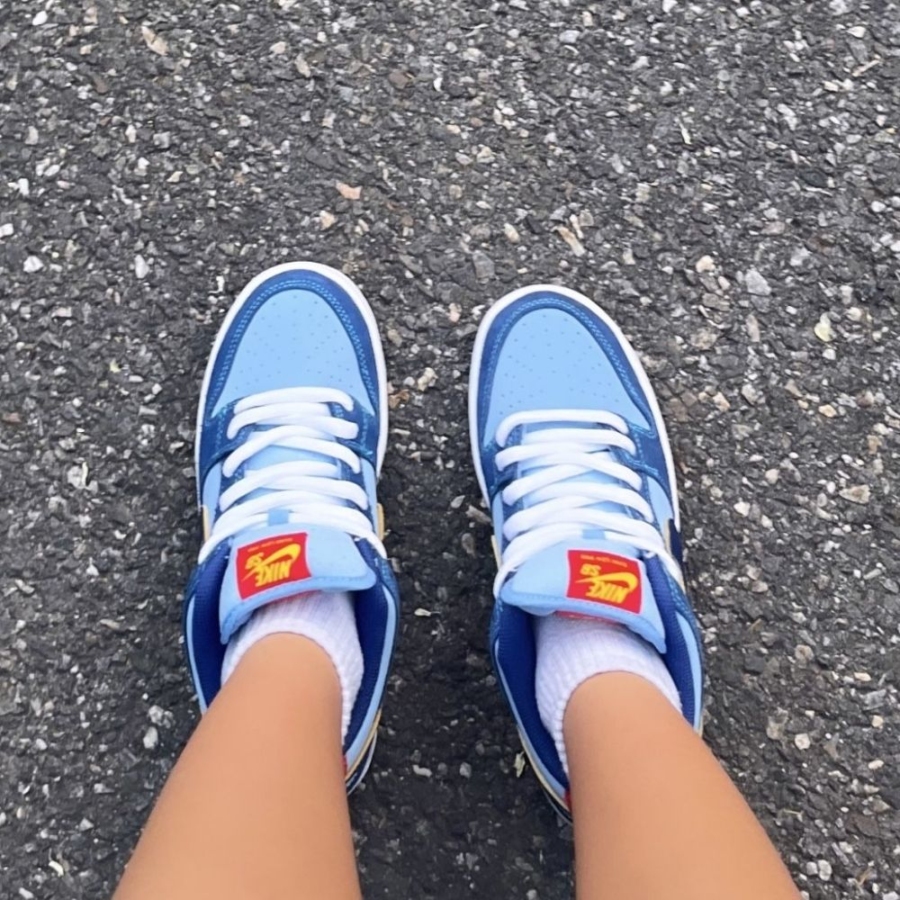 On-foot of the Nike SB Dunk Low