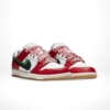 Angled front view of a full pair of Nike SB Dunk Low