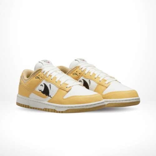 Angled front view of a full pair of Nike Dunk Low