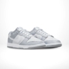 Angled front view of a full pair of Nike Dunk Low