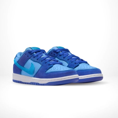 Angled front view of a full pair of Nike SB Dunk Low