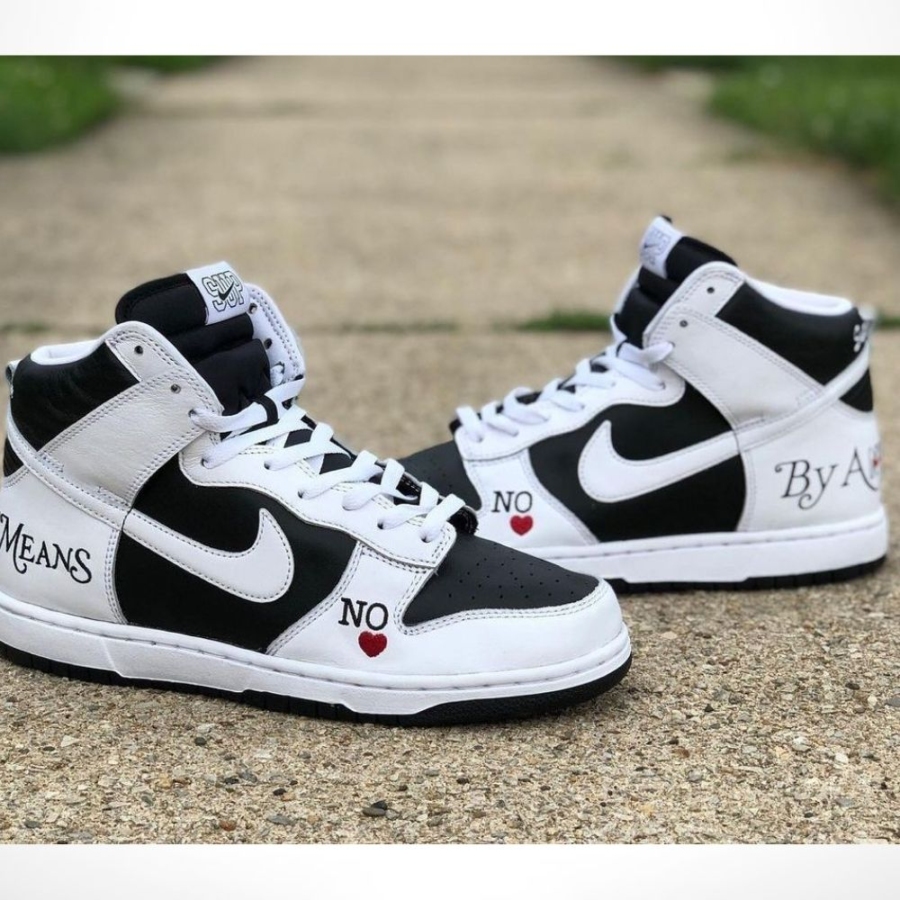 Nike SB Dunk Low High Supreme By Any Means Black White - Image 7