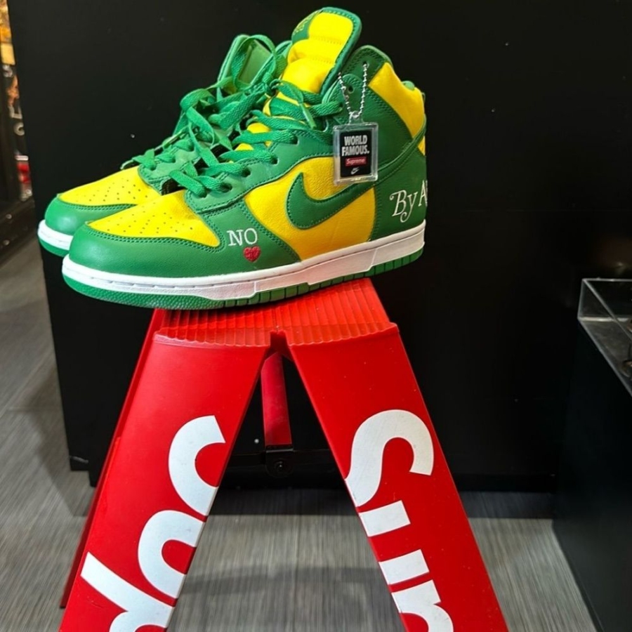 Nike SB Dunk Low High Supreme By Any Means Brazil Green Yellow - Image 7