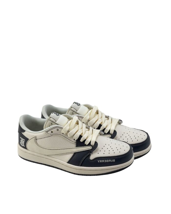 NIKE AJ 1 LOW X TRAVIS SCOTT X BURBERRY BLACK WHITE