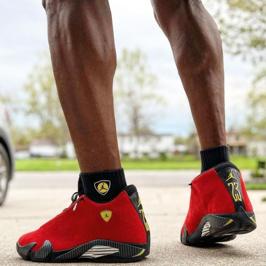On-foot of the Air Jordan 14