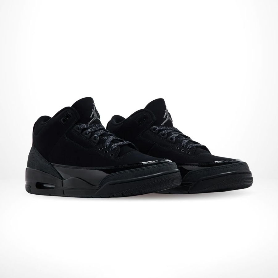Angled front view of a full pair of Air Jordan 3