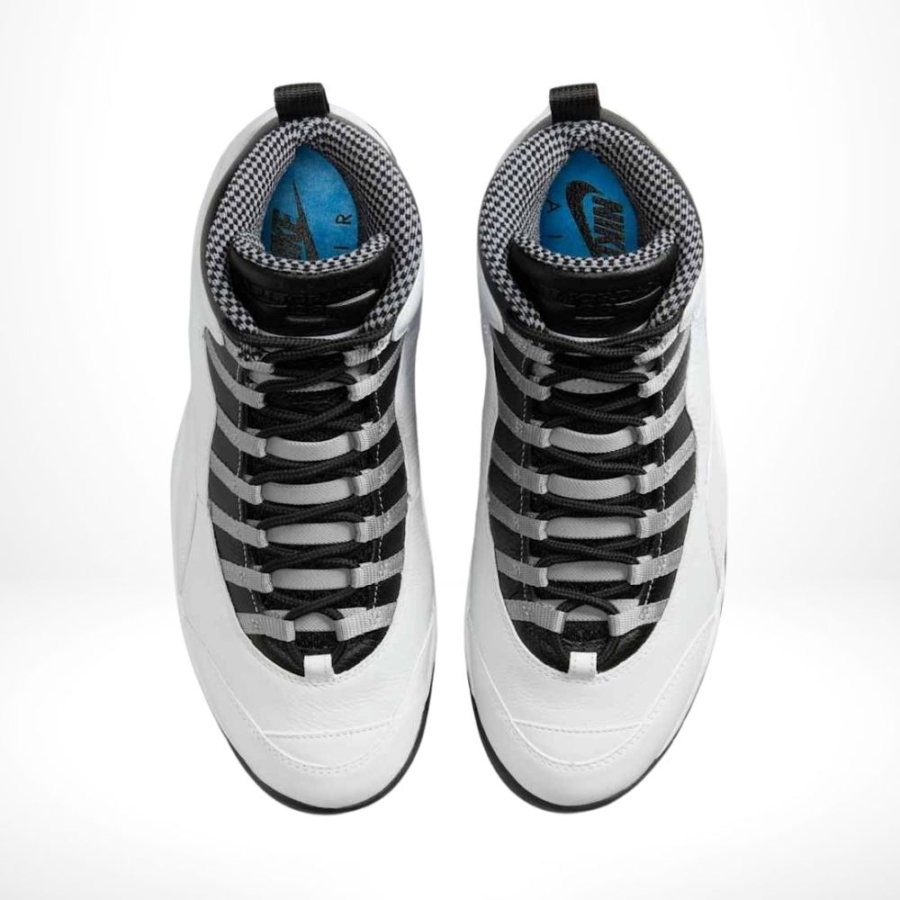 Top-down view of the Air Jordan 10