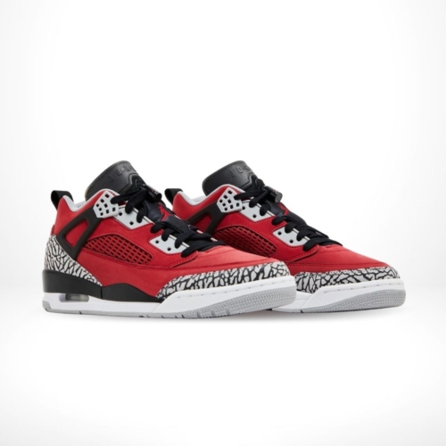 Angled front view of a full pair of Air Jordan Spizike
