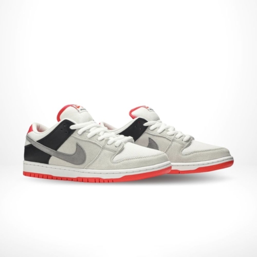 Angled front view of a full pair of Nike Dunk Low