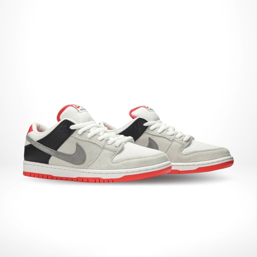 Angled front view of a full pair of Nike Dunk Low