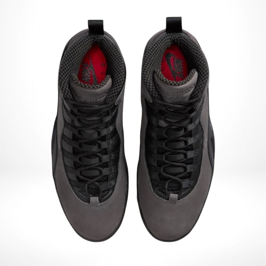 Top-down view of the Air Jordan 10